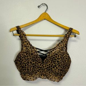 PINK Victoria’s Secret Bra Leopard Print Sheer Strapy